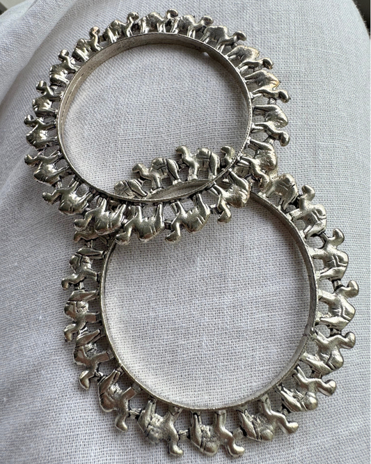 Camel Oxidised Bangles - Set of 2