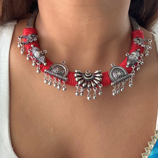 Vahni Red Hasli Set