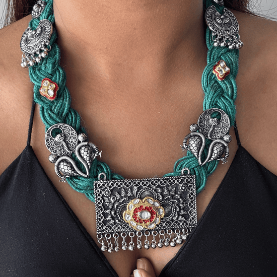 Aranya Green Jute Necklace