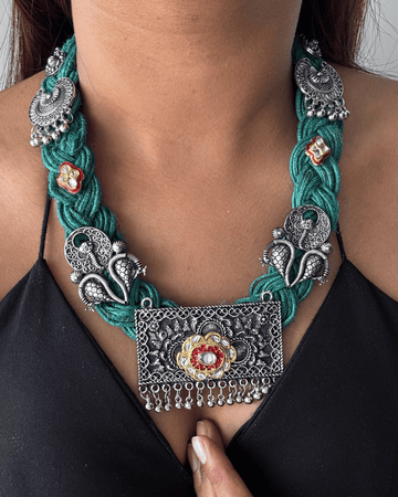 Aranya Green Jute Necklace