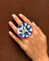 Fish Ajrakh Blue Ring