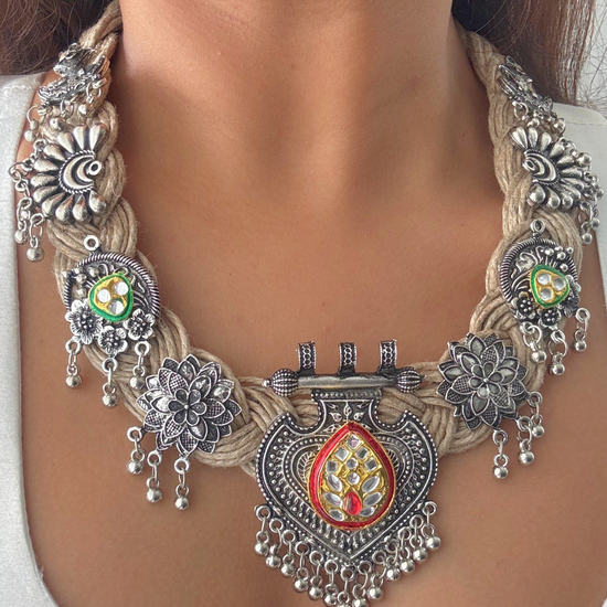 Chetna Beige Jute Necklace