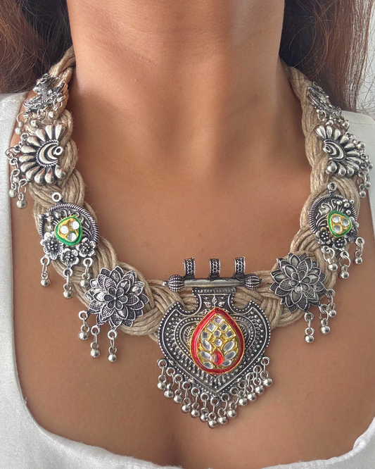 Chetna Beige Jute Necklace