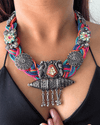 Morni Multi Colour Jute Necklace