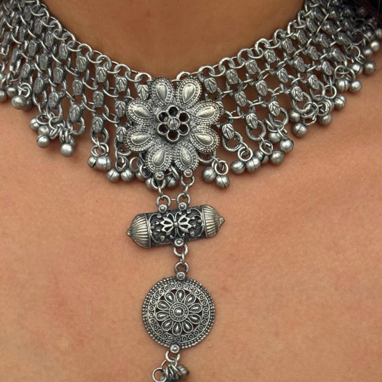 Nandini Oxidised Choker Set