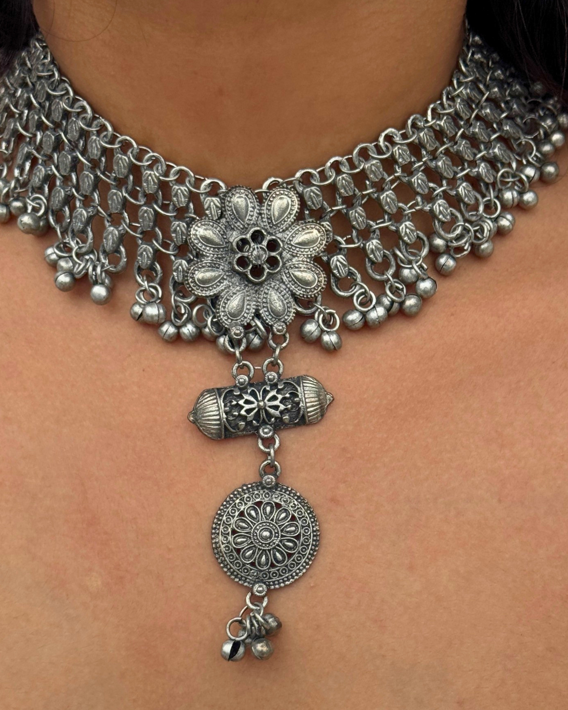 Nandini Oxidised Choker Set