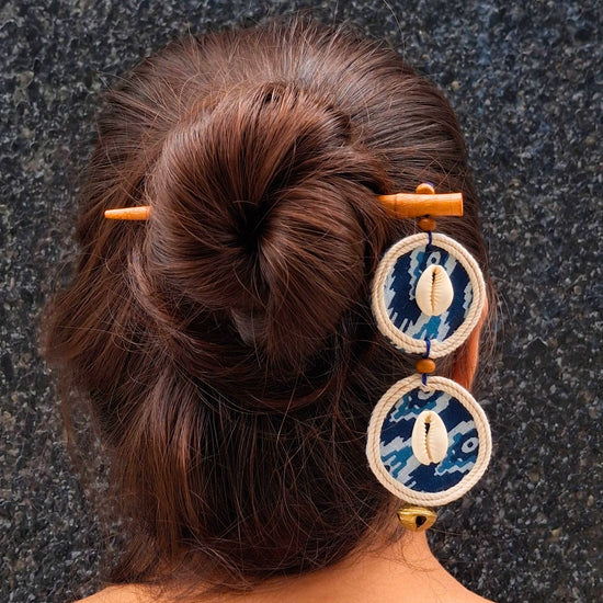 Ajrakh Handcrafted Wooden Hairpin Stick