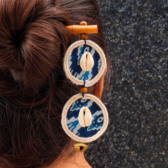 Ajrakh Handcrafted Wooden Hairpin Stick