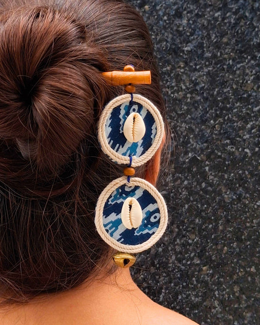 Ajrakh Handcrafted Wooden Hairpin Stick