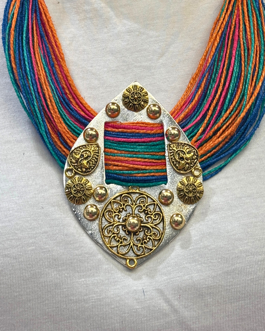 Mithi Multicolour Jute Necklace