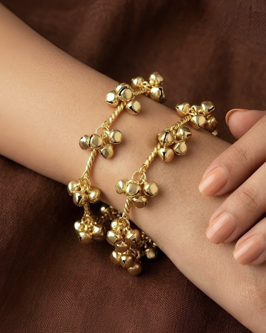 Khanak Adjustable Golden Bangle - Set of 2