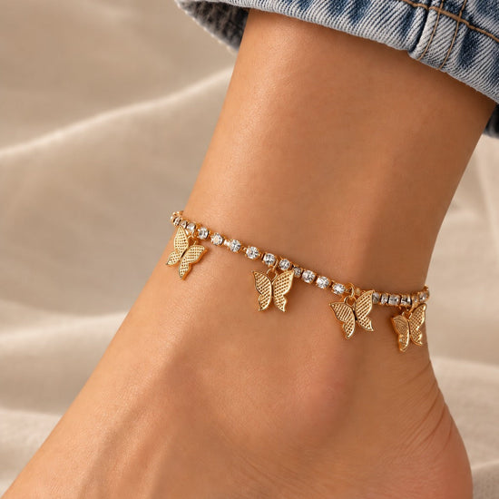 Butterflies Golden Anklet