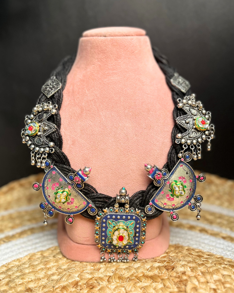 Mithila Black Jute Necklace