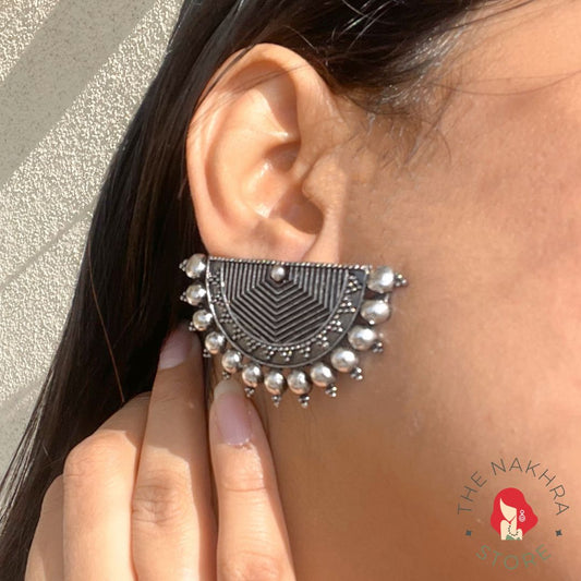 Oxidised Crescent Shaped Earrings: Crescent Moon Earrings
