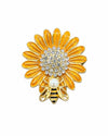 Flower and Bee Brooch