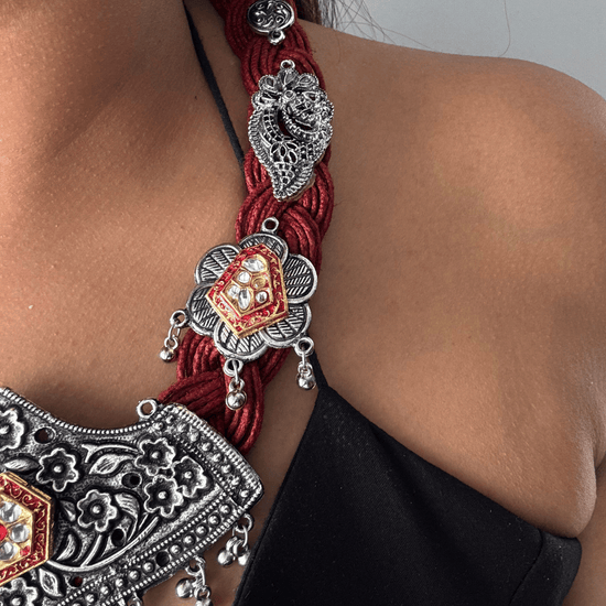 Agnika Red Jute Necklace