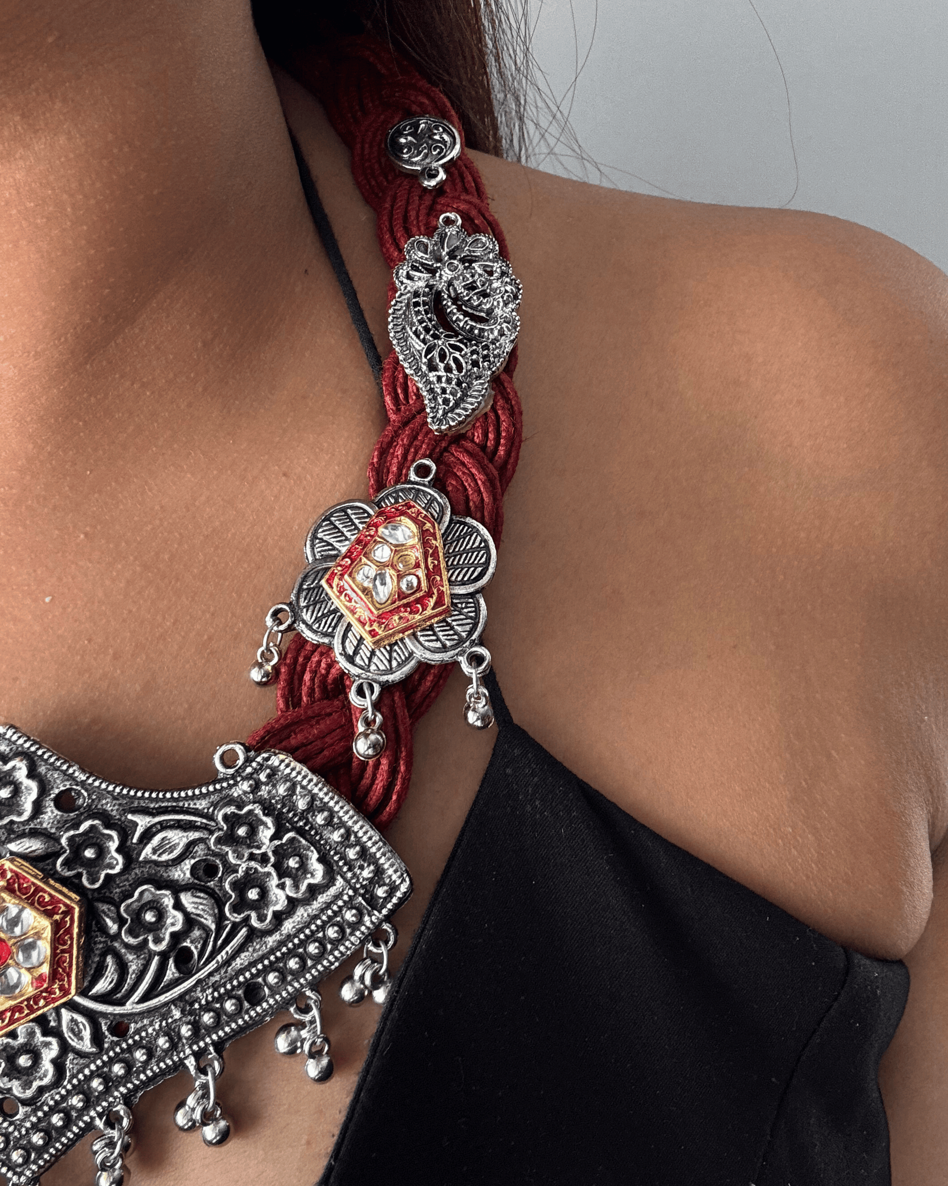 Agnika Red Jute Necklace