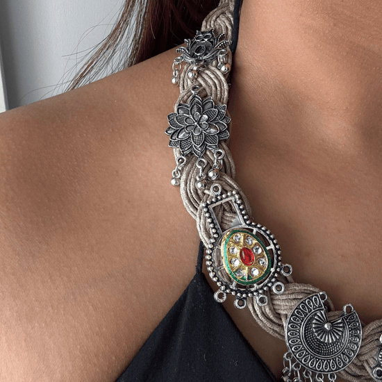 Adah Beige Jute Necklace