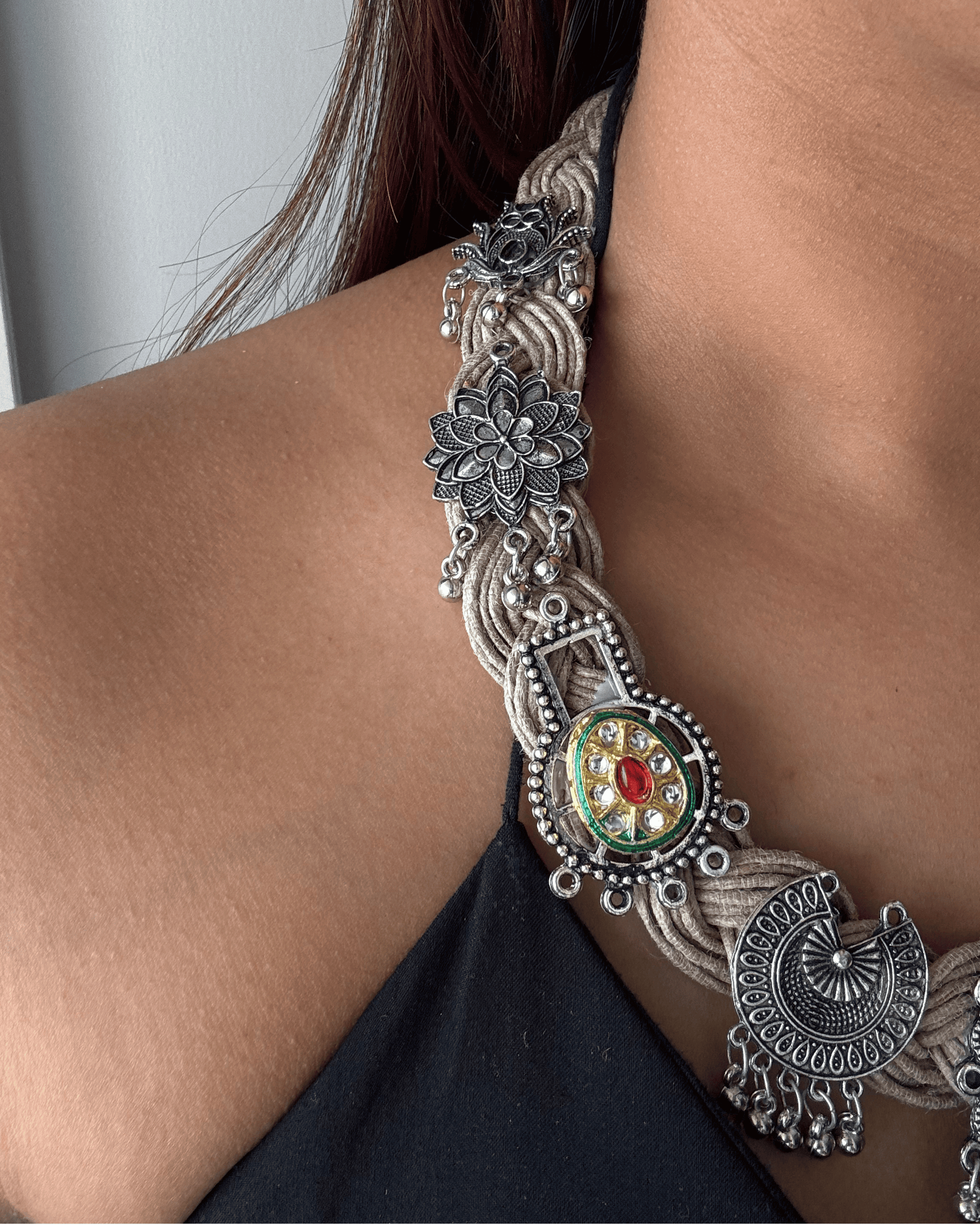 Adah Beige Jute Necklace