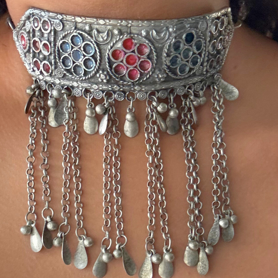 Tara Black Oxidised Choker