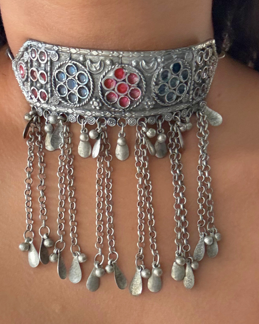 Tara Black Oxidised Choker
