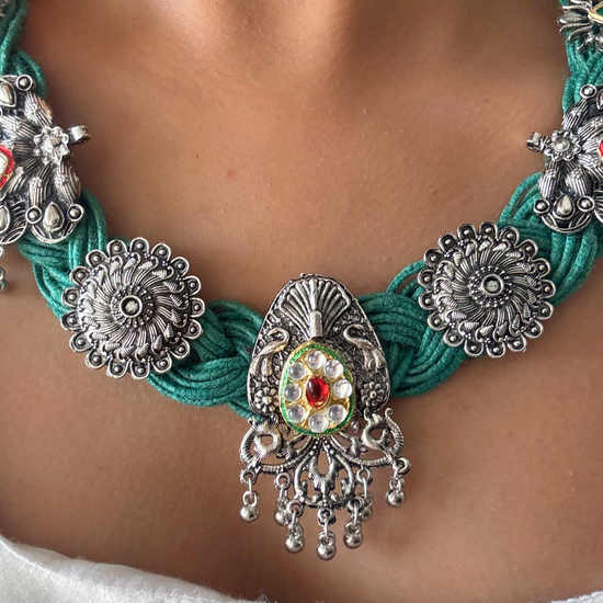 Ayodhya Green Jute Necklace