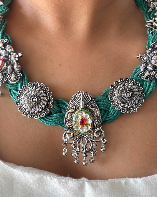 Ayodhya Green Jute Necklace