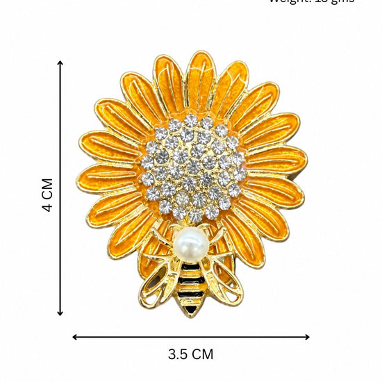 Flower and Bee Brooch