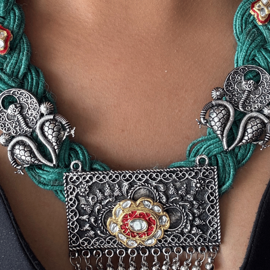 Aranya Green Jute Necklace