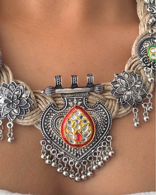 Chetna Beige Jute Necklace