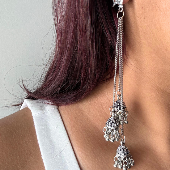 Peacock Kashmiri Long Jhumka