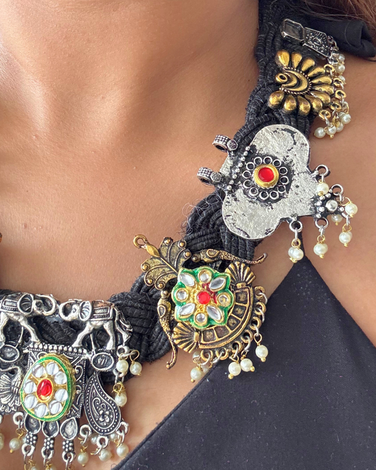 Achal Black Jute Necklace