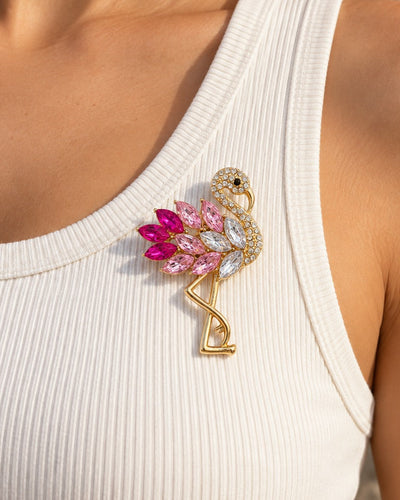 Pink Flamingo Brooch