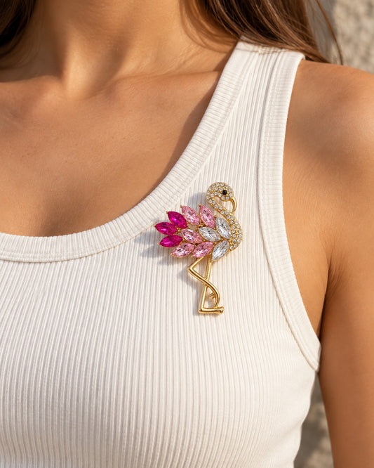 Pink Flamingo Brooch