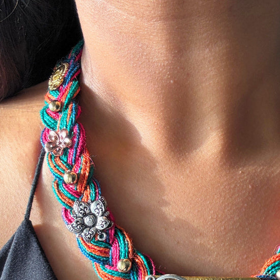 Zoon Multicolur Jute Necklace