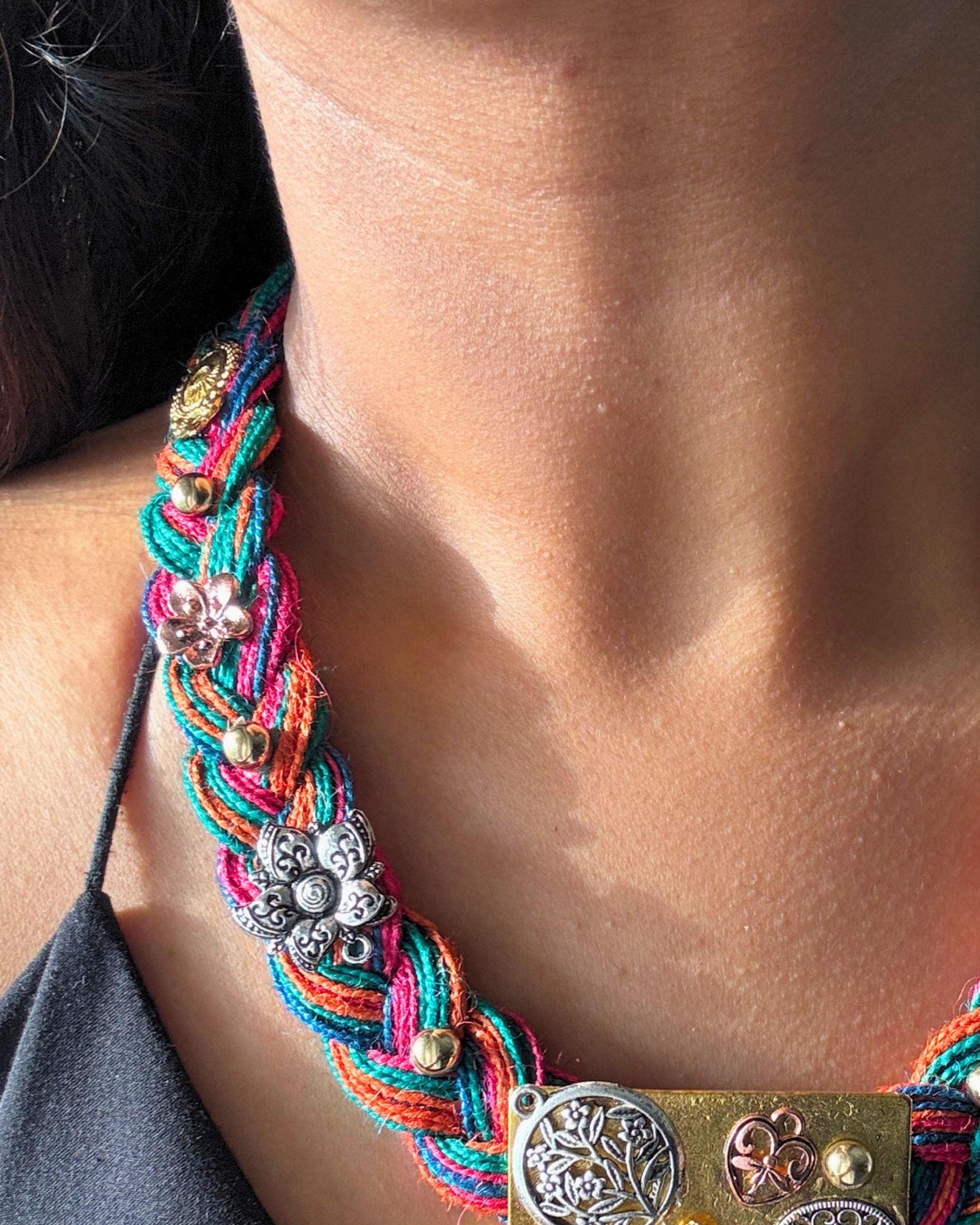 Zoon Multicolur Jute Necklace