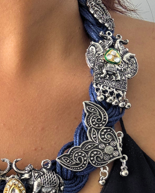 Noor Blue Jute Necklace