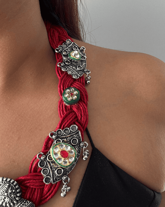Gulpari Red Jute Necklace