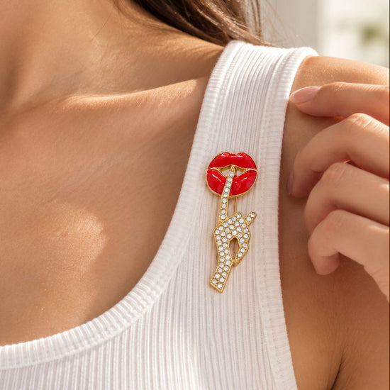 Shut Up Diamond Brooch
