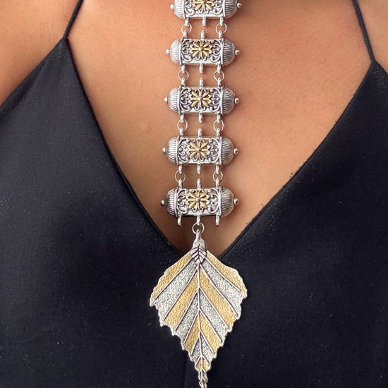 Leaf Dual-tone Tie Choker Set