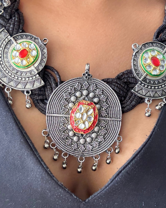Naintara Black Jute Necklace