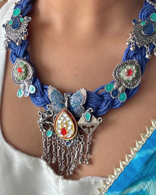 Shradha Blue Jute Necklace