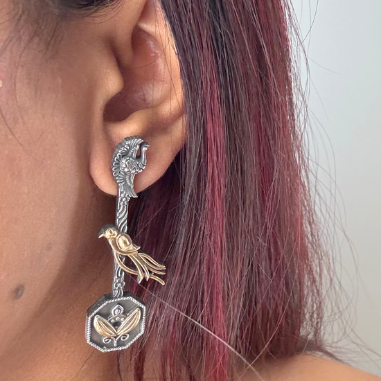Mithu Long Dual Tone Earrings