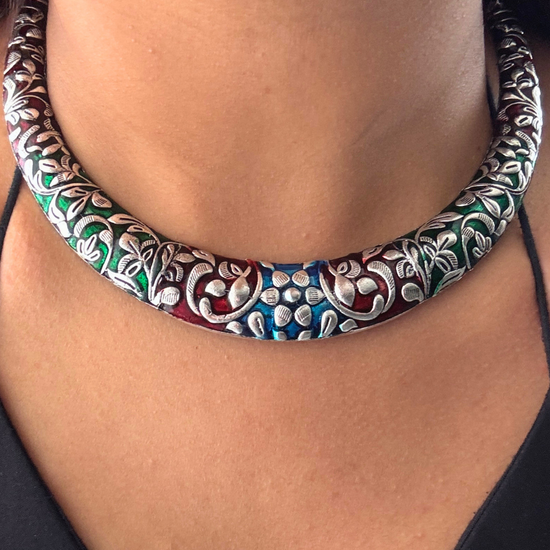 Meena Multi-colour Choker Set