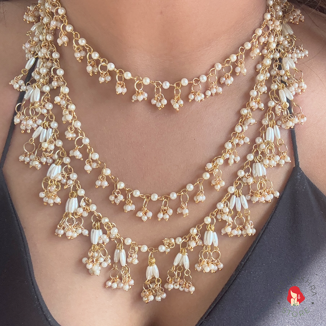 Soni Long Pearl Necklace