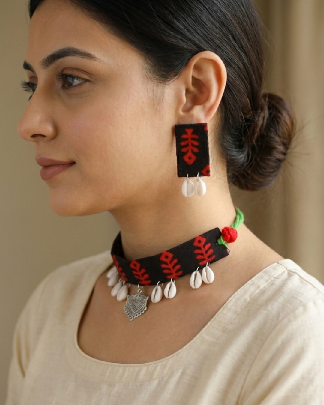 Bansi Ajrakh Choker Set