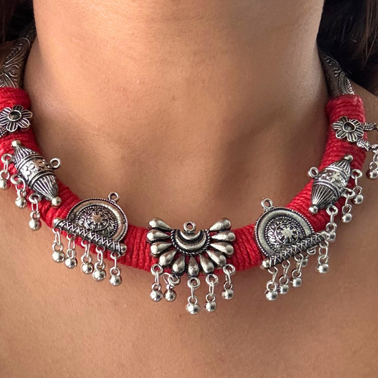 Vahni Red Hasli Set