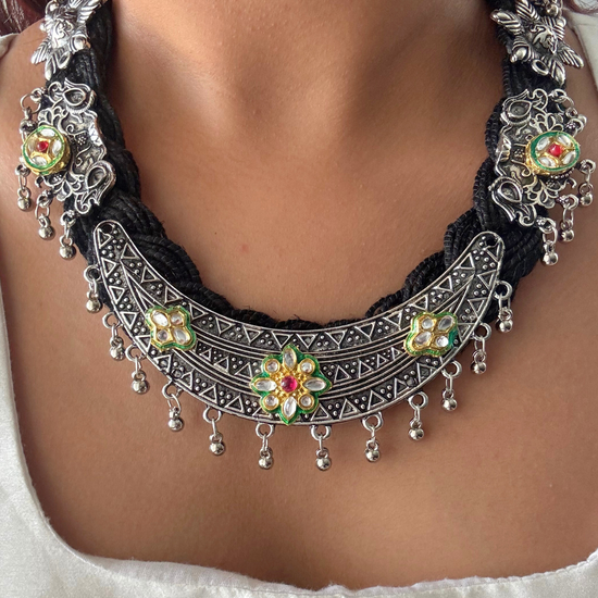 Sumitra Black Jute Necklace