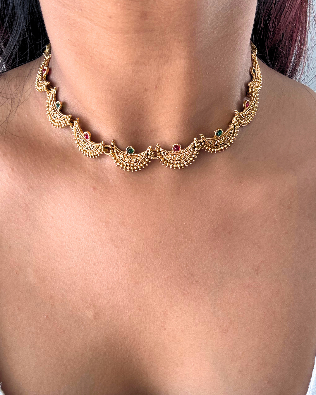 Half Moon Golden Choker Set
