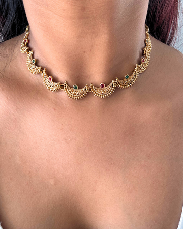 Half Moon Golden Choker Set